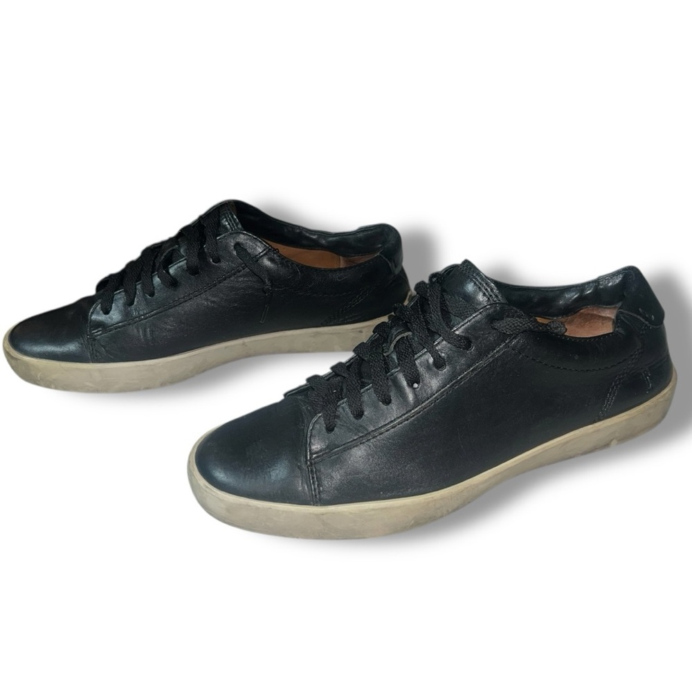 🖤 Frye Black Leather Low-Top Sneakers — Men’s‎ 10